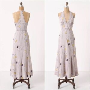 Anthropologie HD in Paris smokey lilac tulip midi dress